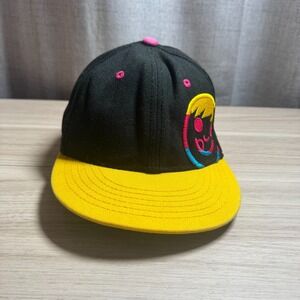Neff Snapback Hat Youth OSFM Black Yellow Pink Character Flat Brim Skateboarding